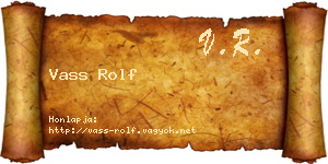 Vass Rolf névjegykártya