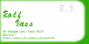 rolf vass business card